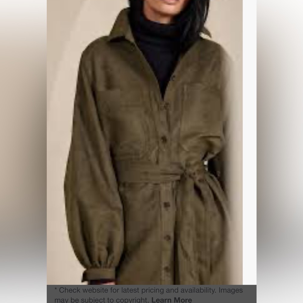 Banana Republic Terrazo Vegan Suede Shirt Dress - Picture 7 of 7